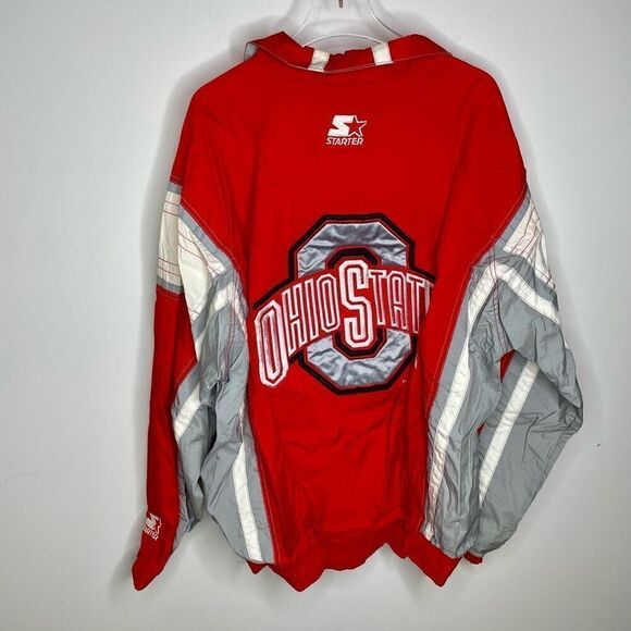 Vintage 90s Starter Ohio State University Jacket Red Buckeyes Medium M Full Zip - Picture 4 of 6